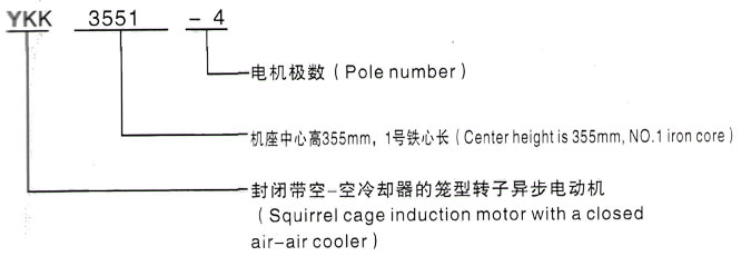 YKK系列(H355-1000)高压YE2-132M-4三相异步电机西安泰富西玛电机型号说明